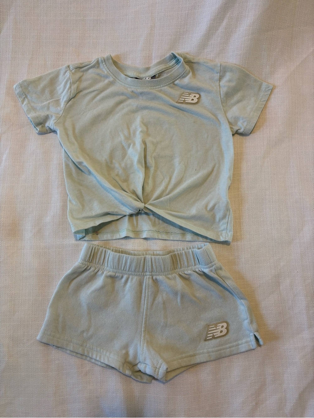 New Balance Kids Light Blue Short Sleeve Tee & Shorts Set 4T